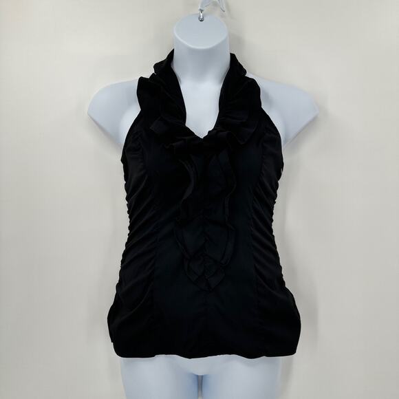 Express Tank Top Shirt Medium Ruffle Y2K Festival Halter Wimsigoth Fairy‎ Grunge - Picture 1 of 8